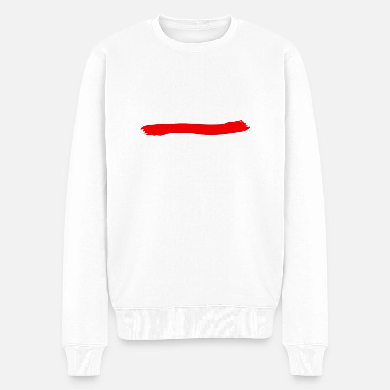 Farbstrich - Männer Premium Bio Pullover - Weiß