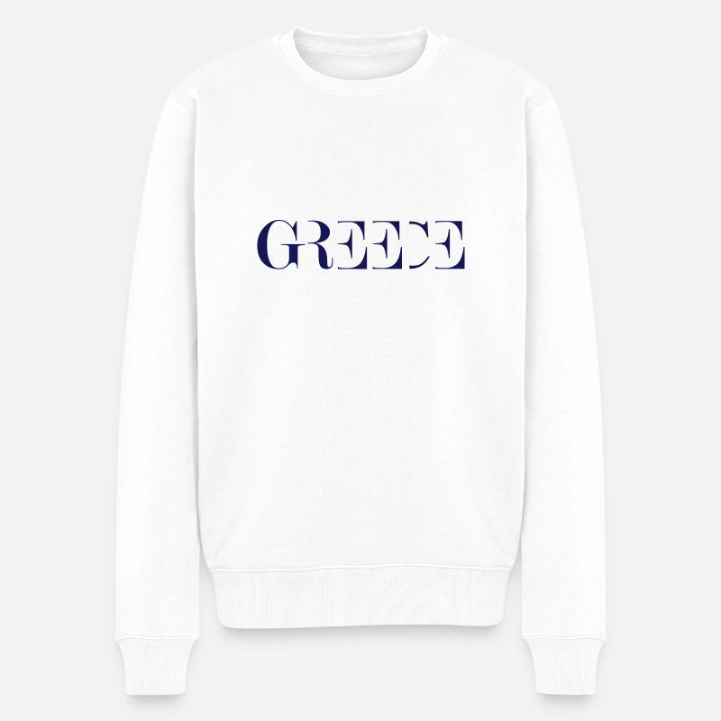 GREECE - Männer Premium Bio Pullover - Weiß