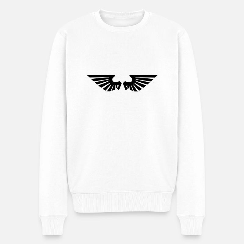 flügel - Männer Premium Bio Pullover - Weiß
