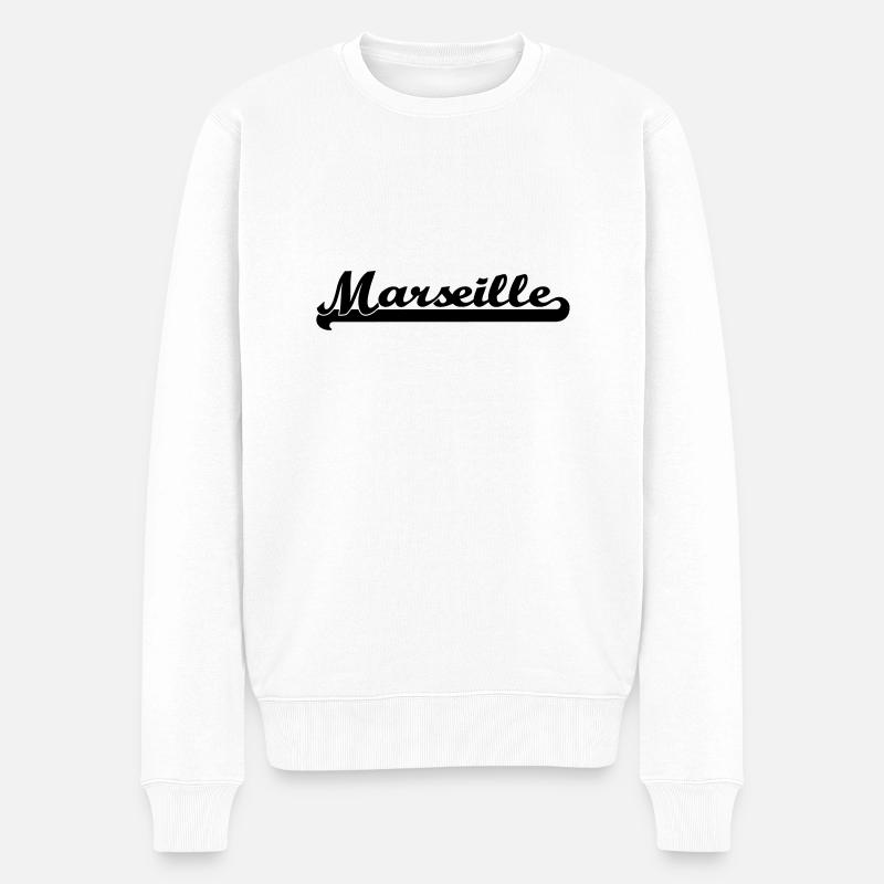 écrit marseille - Pull Premium bio Homme - blanc
