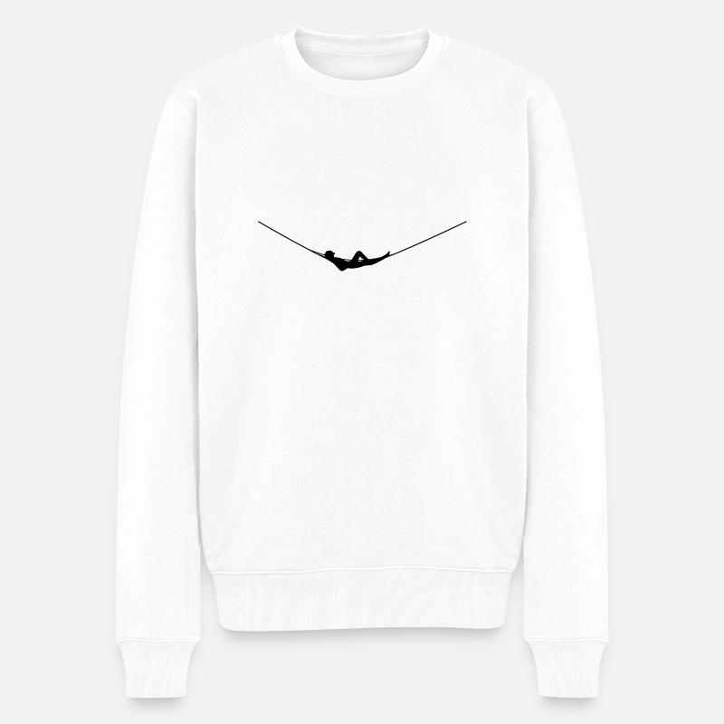 Hängematte - Männer Premium Bio Pullover - Weiß