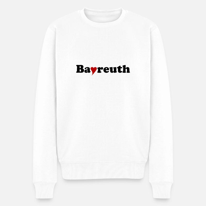 Bayreuth mit Herz - Männer Premium Bio Pullover - Weiß