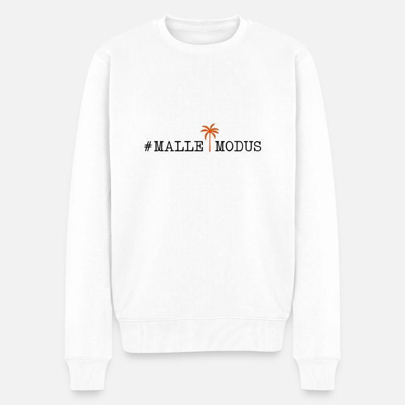malle modus palme - Männer Premium Bio Pullover - Weiß