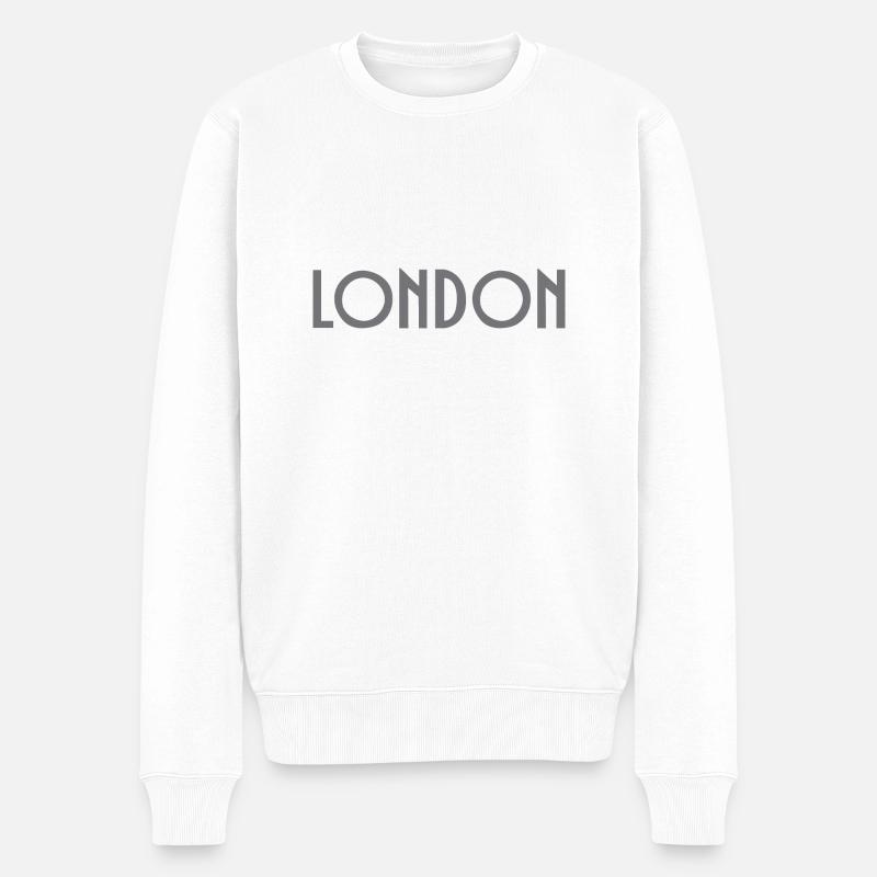 London - Männer Premium Bio Pullover - Weiß