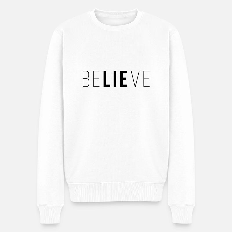 glauben - Männer Premium Bio Pullover - Weiß