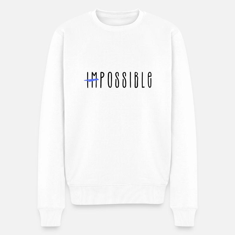 Impossible - Männer Premium Bio Pullover - Weiß