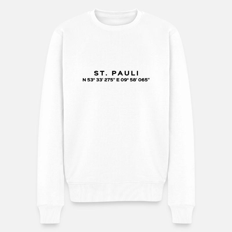 St. Pauli - Männer Premium Bio Pullover - Weiß