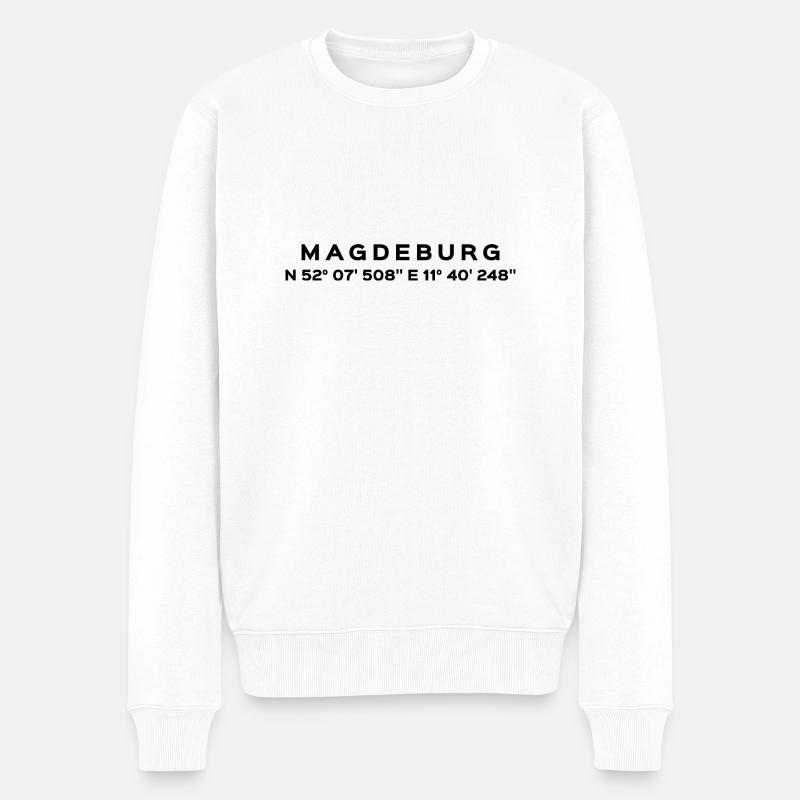 Magdeburg - Männer Premium Bio Pullover - Weiß