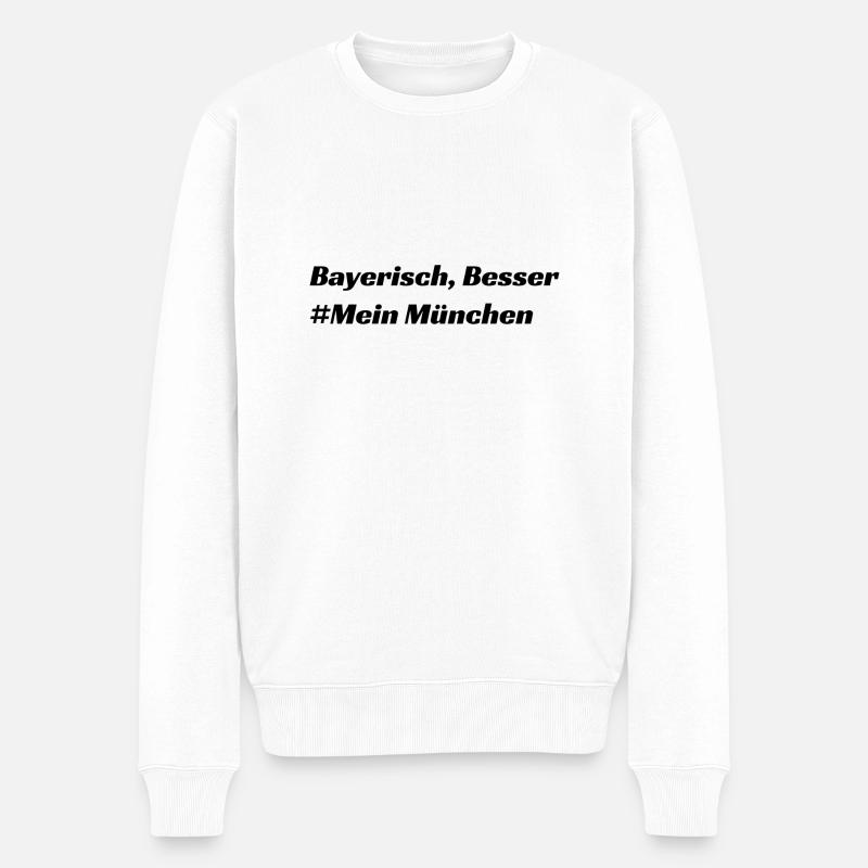 München - Männer Premium Bio Pullover - Weiß