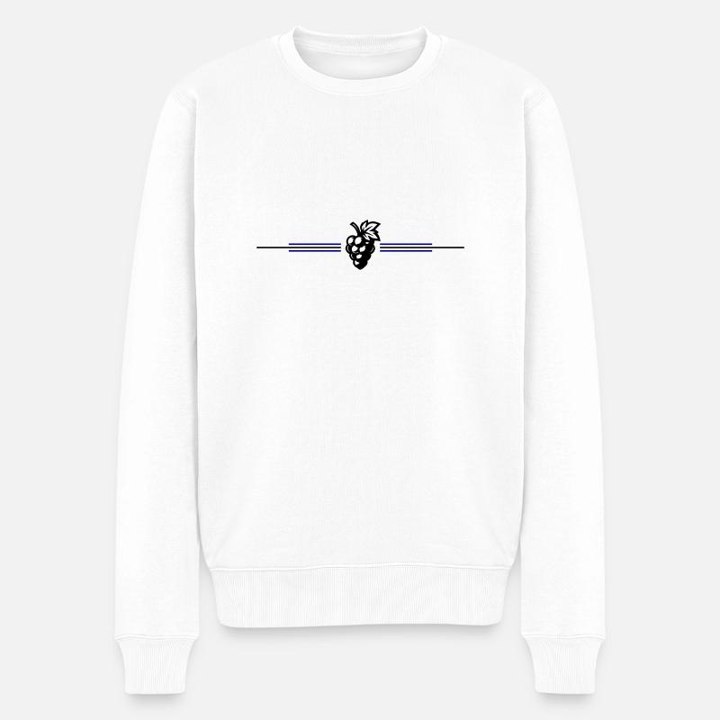 Weintrauben Symbol - Männer Premium Bio Pullover - Weiß