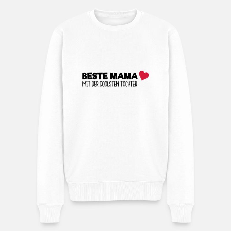 Beste Mama - Männer Premium Bio Pullover - Weiß