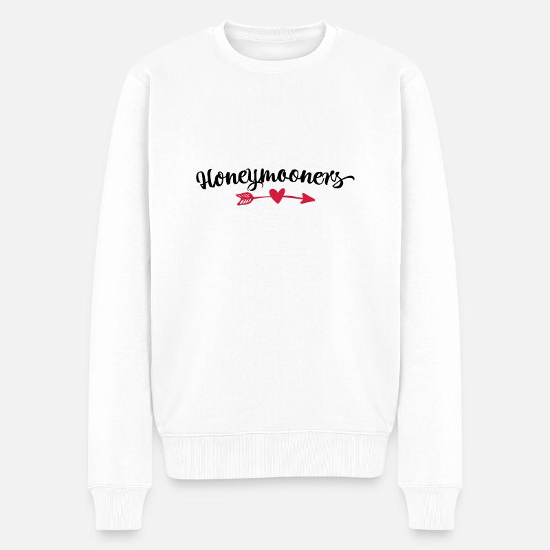 Hochzeit - Männer Premium Bio Pullover - Weiß