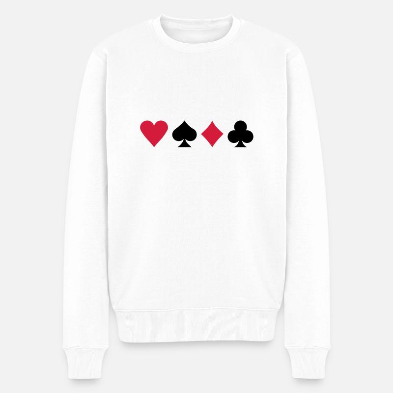 Poker - Pull Premium bio Homme - blanc