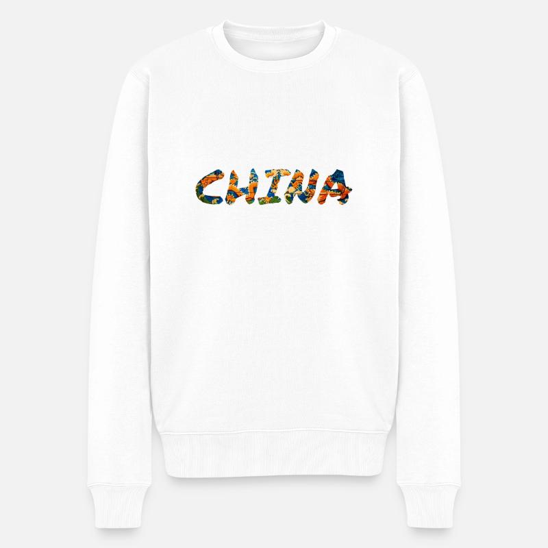 Land China mit Drache - Urlaub Asien Reise reisen - Männer Premium Bio Pullover - Weiß