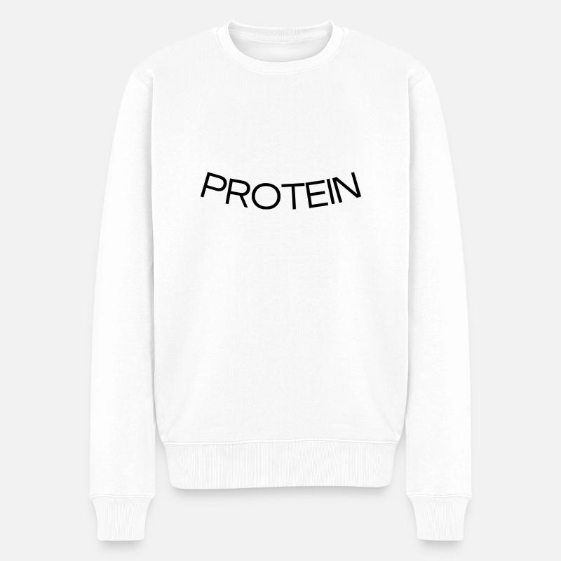 Protein Design - Männer Premium Bio Pullover - Weiß
