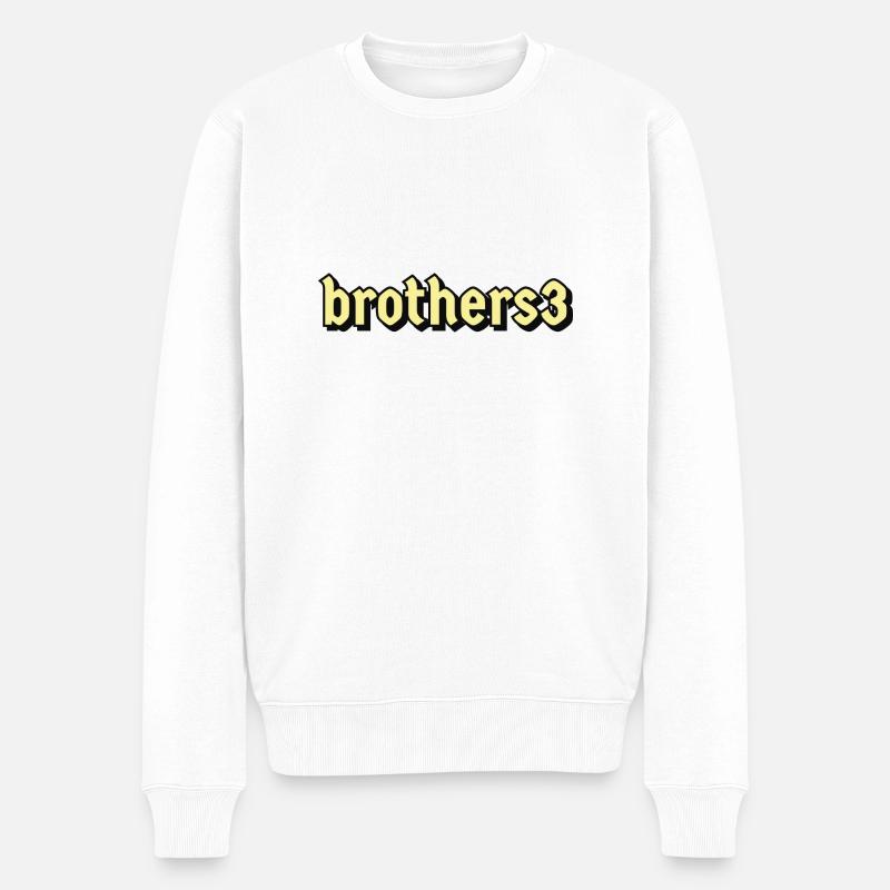 Brüder - Männer Premium Bio Pullover - Weiß