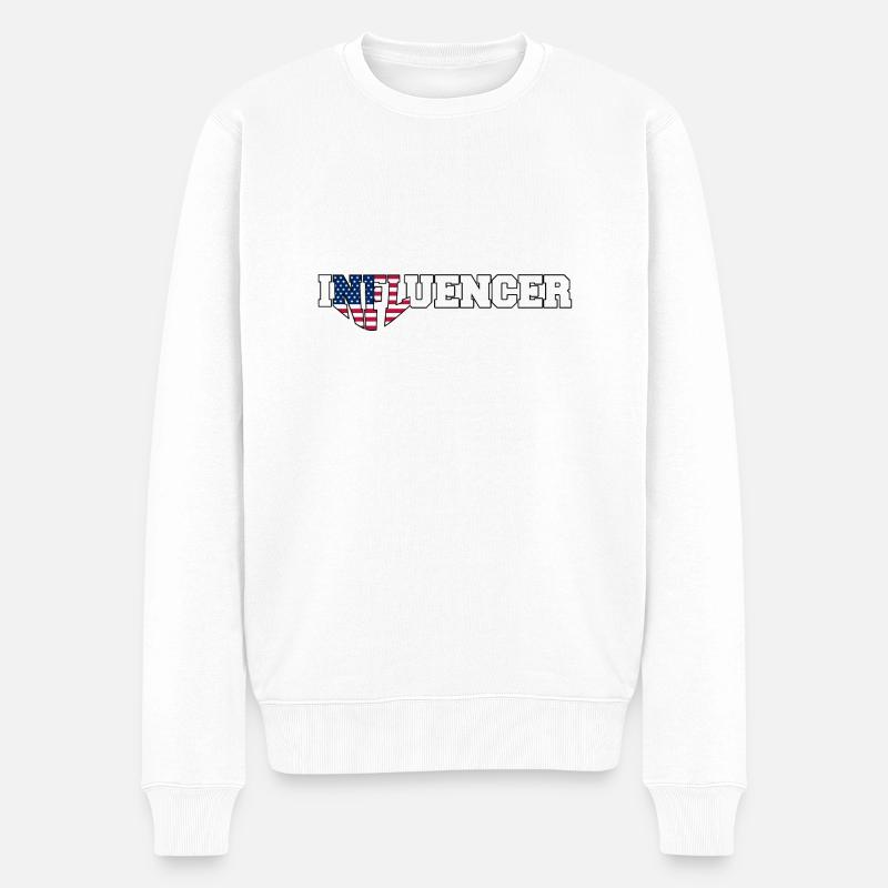 INFLUENCER - Männer Premium Bio Pullover - Weiß