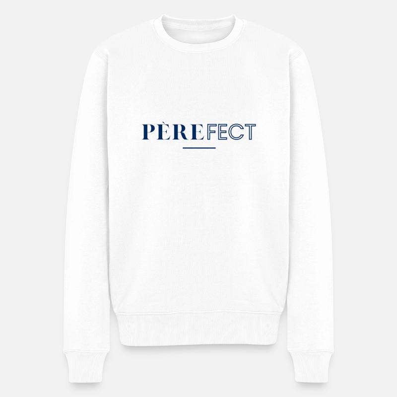 Vaterfekt! Perfekter Vater! - Männer Premium Bio Pullover - Weiß