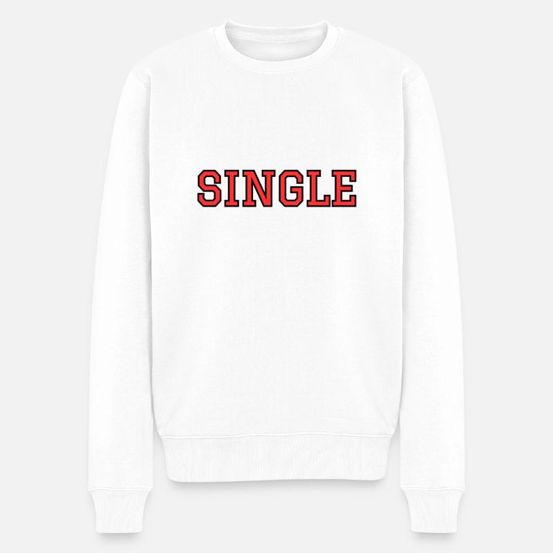 SINGLE - Männer Premium Bio Pullover - Weiß