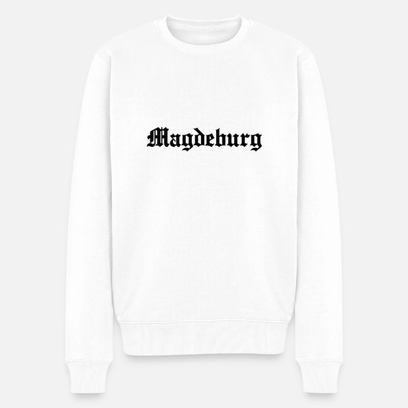 Magdeburg - Männer Premium Bio Pullover - Weiß