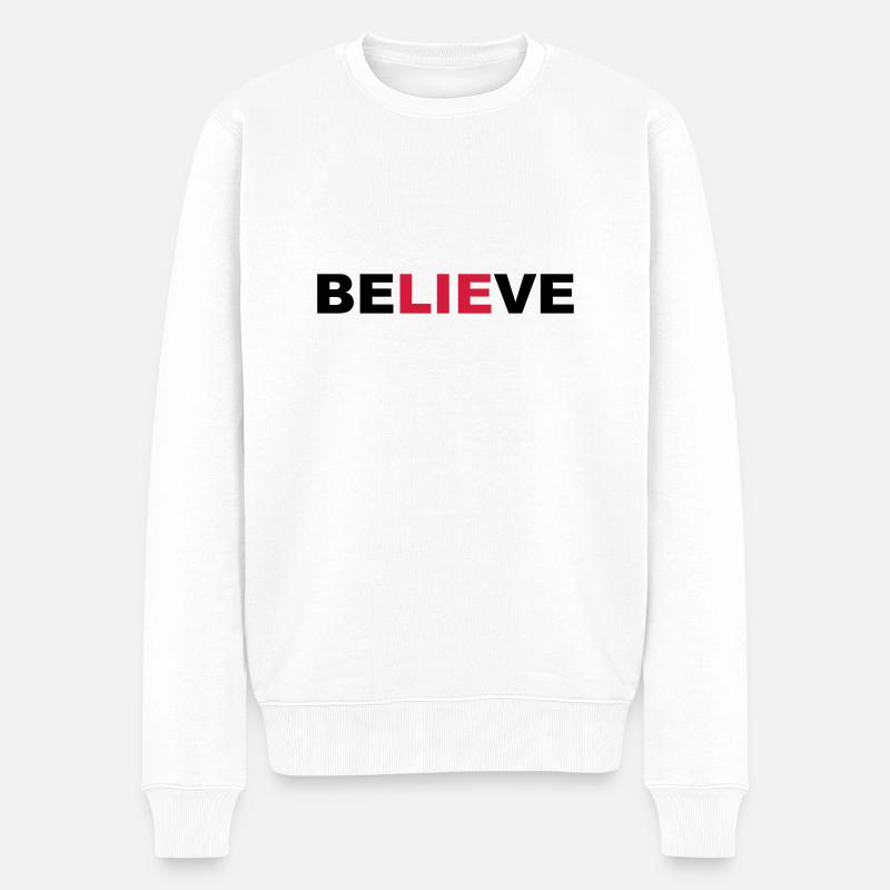 croire - Pull Premium bio Homme - blanc