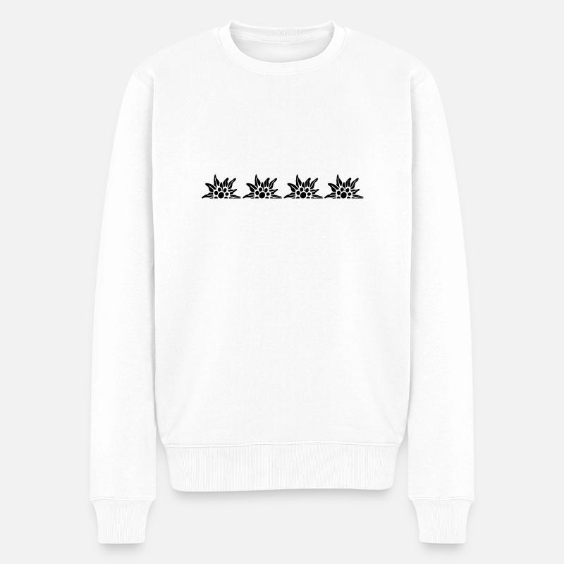 edelweiss - Männer Premium Bio Pullover - Weiß