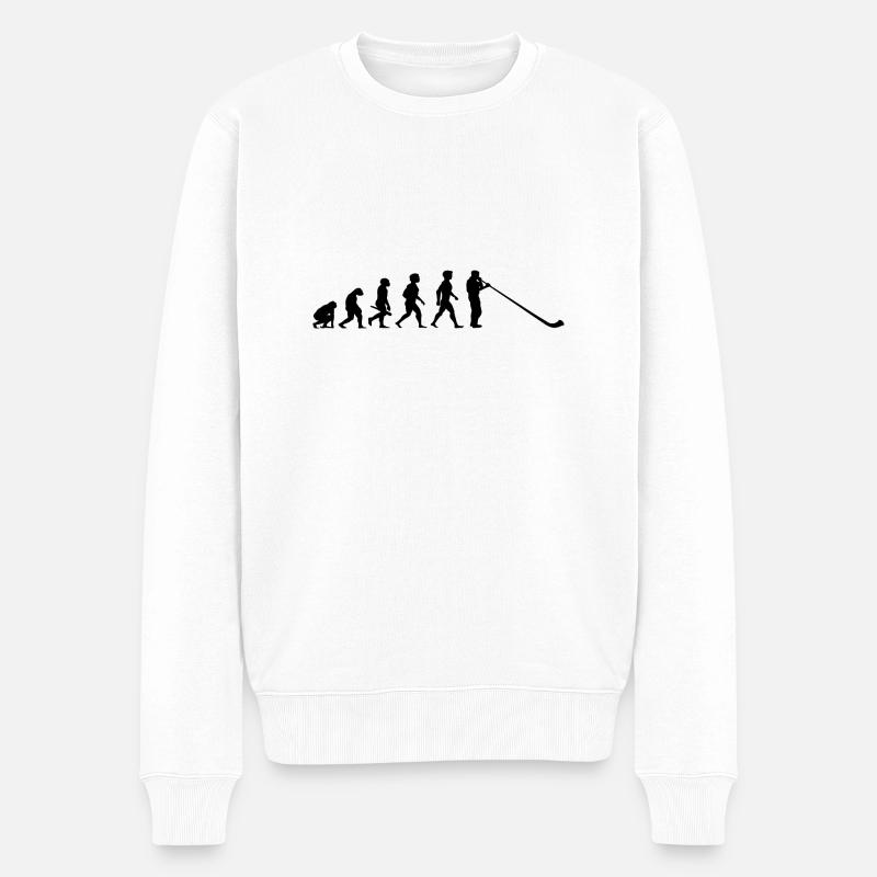 Evolution Alphorn Alpenhorn Musik - Männer Premium Bio Pullover - Weiß