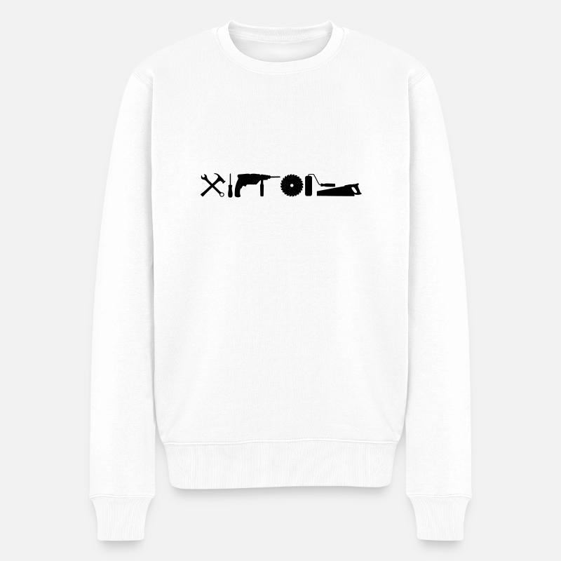 werkzeug_handwerker__f1 - Pull Premium bio Homme - blanc