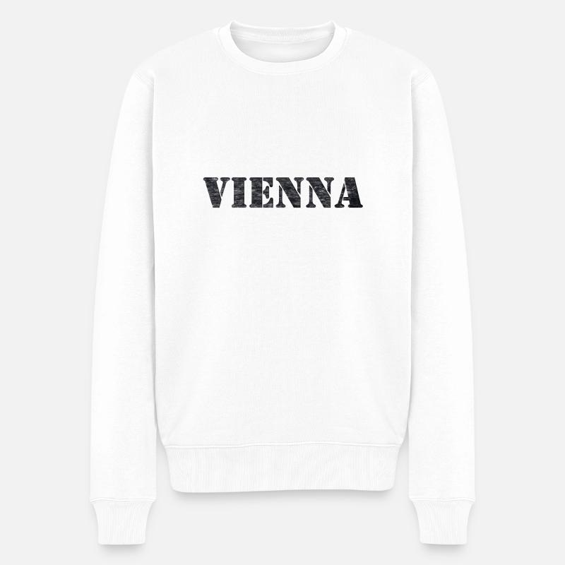 VIENNA - Männer Premium Bio Pullover - Weiß
