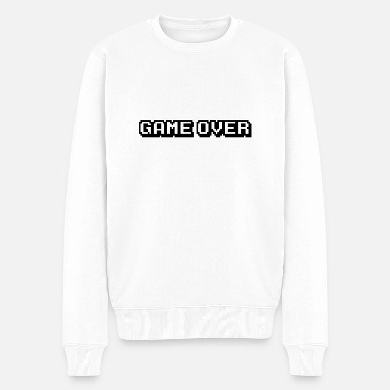 Game Over - Männer Premium Bio Pullover - Weiß