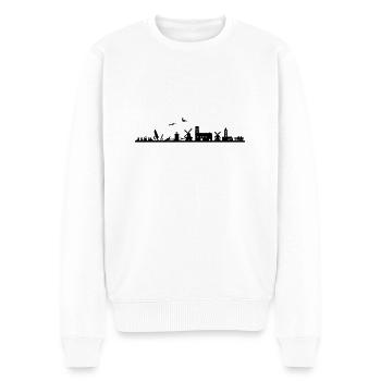 Skyline - Föhr - Männer Premium Bio Pullover - Weiß - Vorne - Thijin (182cm)
