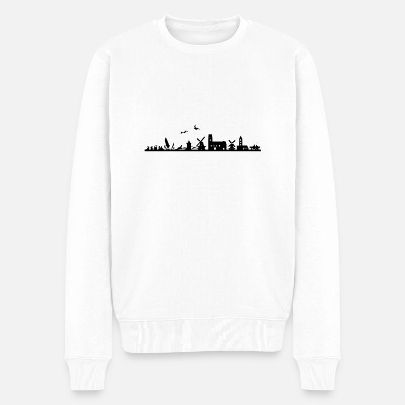 Skyline - Föhr - Männer Premium Bio Pullover - Weiß
