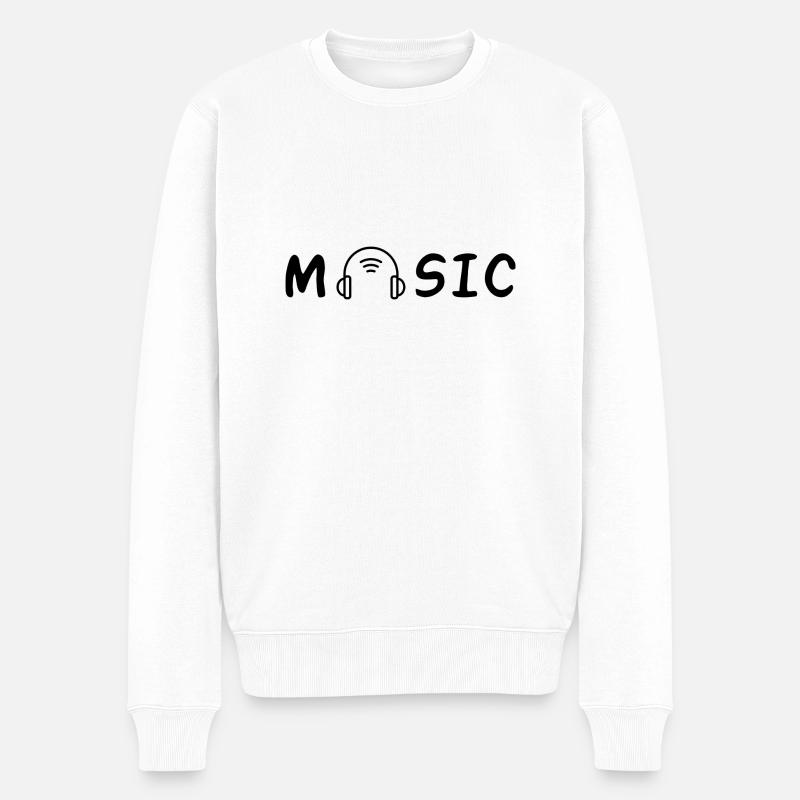 Music - Männer Premium Bio Pullover - Weiß