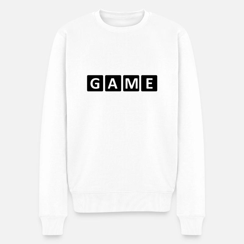 Game Gaming PC - Männer Premium Bio Pullover - Weiß