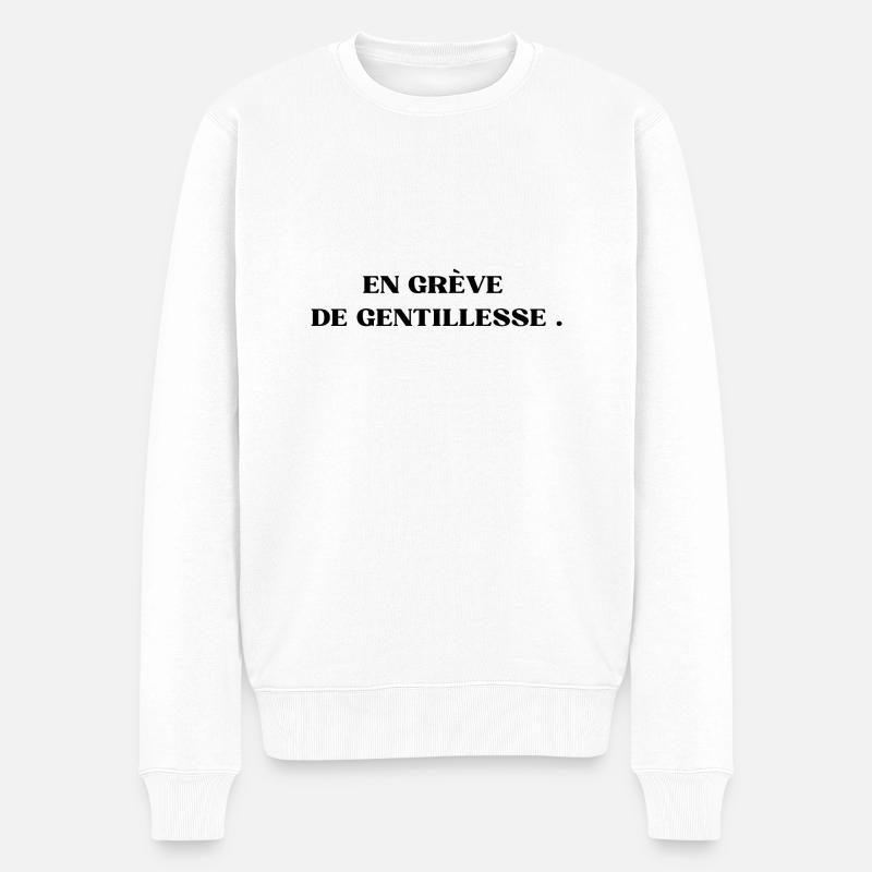 En grève de gentillesse - Pull Premium bio Homme - blanc