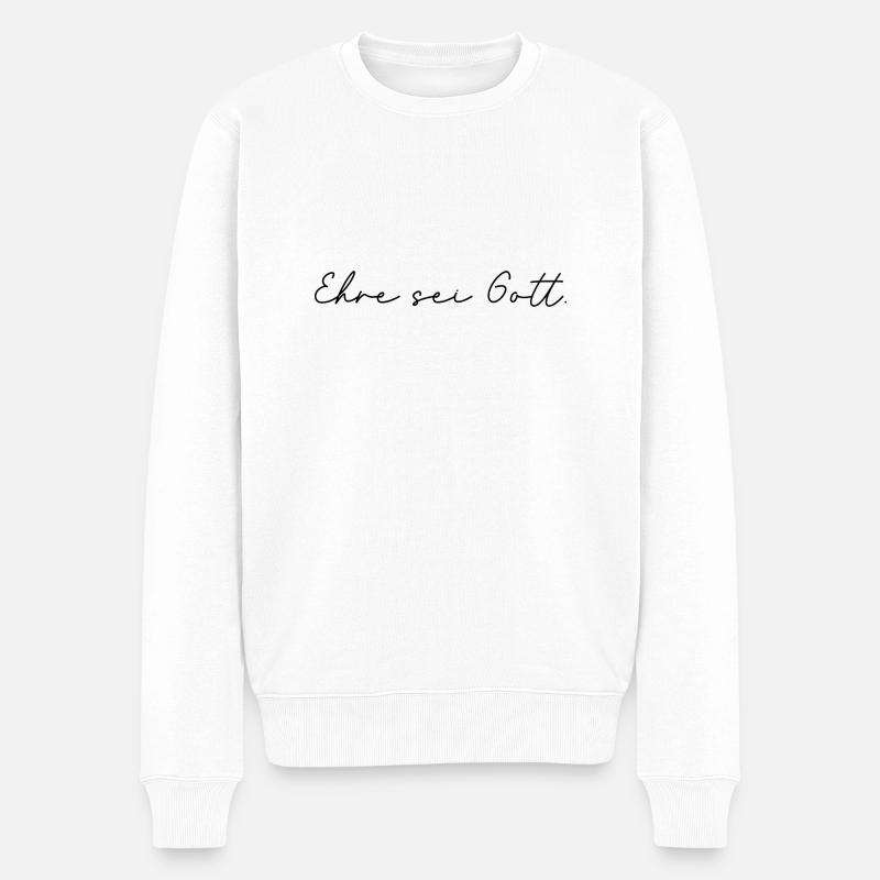 Ehre sei Gott - Männer Premium Bio Pullover - Weiß