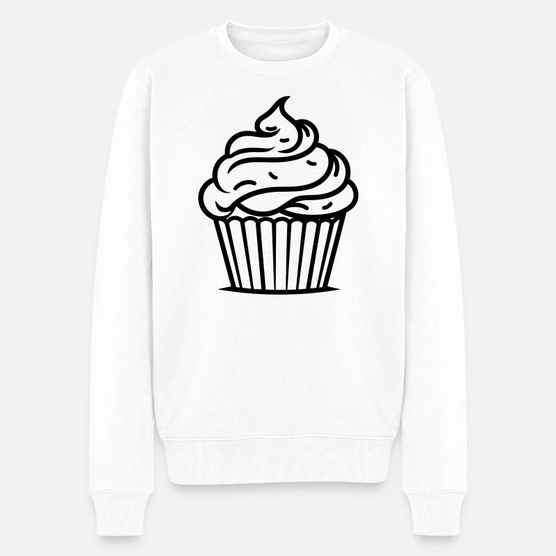 Cupcake - Männer Premium Bio Pullover - Weiß