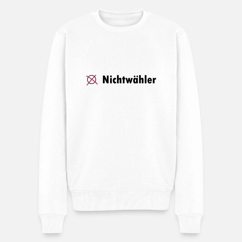 Nichtwähler - Männer Premium Bio Pullover - Weiß