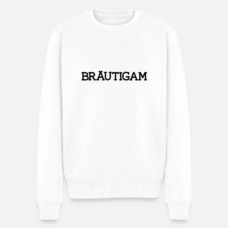 Bräutigam - Männer Premium Bio Pullover - Weiß