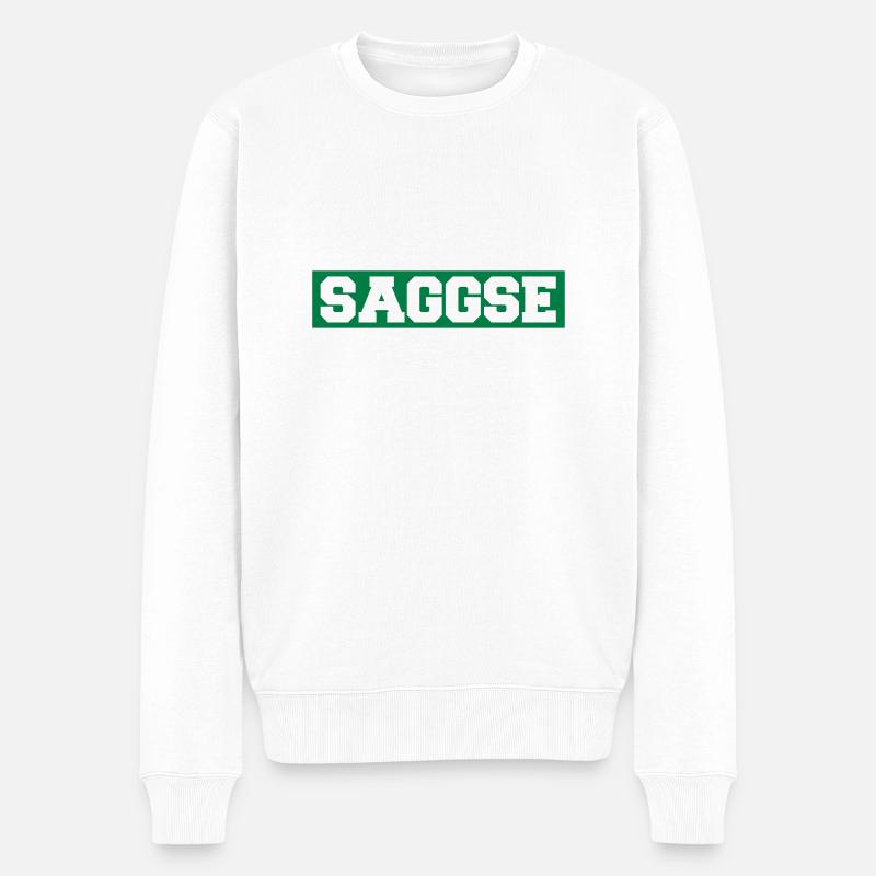Saggse - Männer Premium Bio Pullover - Weiß