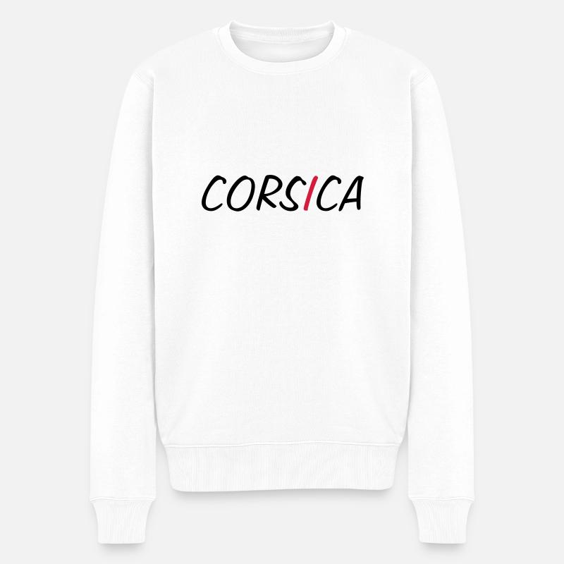 Corsica ! - Männer Premium Bio Pullover - Weiß