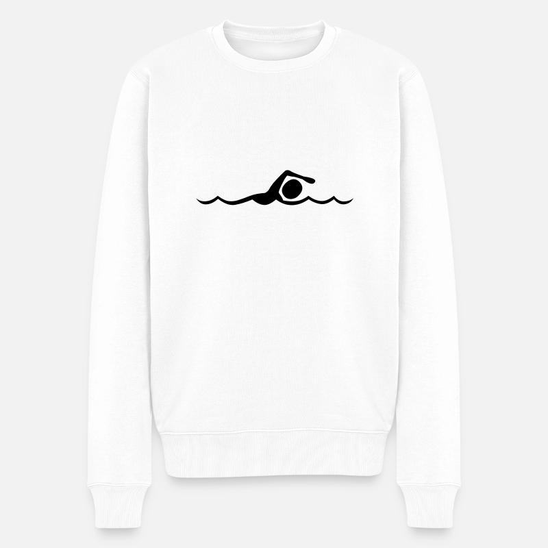 schwimmer - Männer Premium Bio Pullover - Weiß