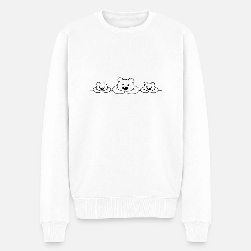 3 Bears - Pull Premium bio Homme - blanc