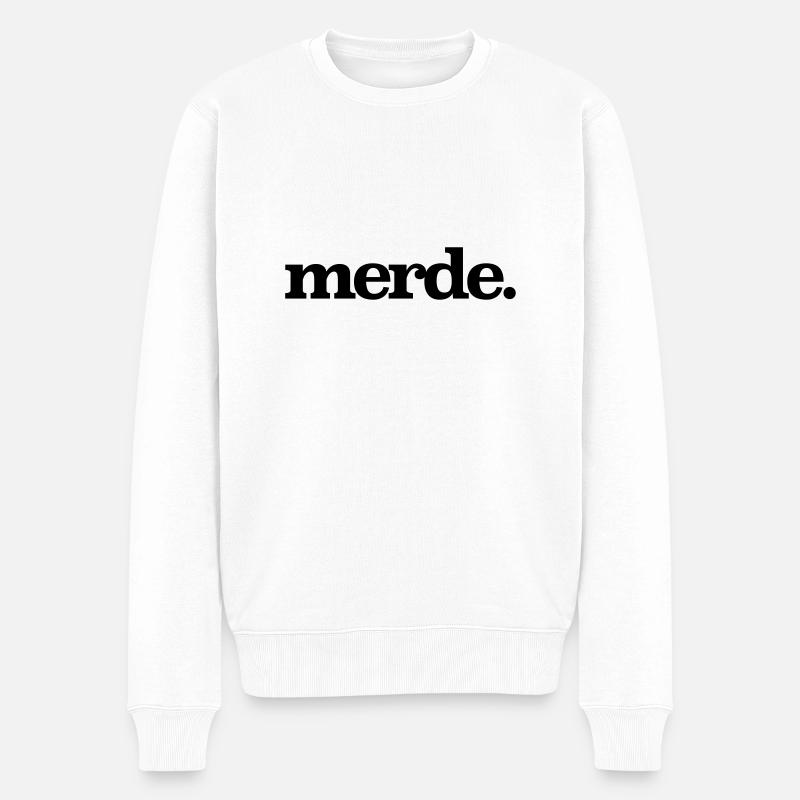 merde - Männer Premium Bio Pullover - Weiß