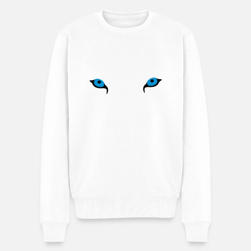 Husky - Huskyaugen - Männer Premium Bio Pullover - Weiß