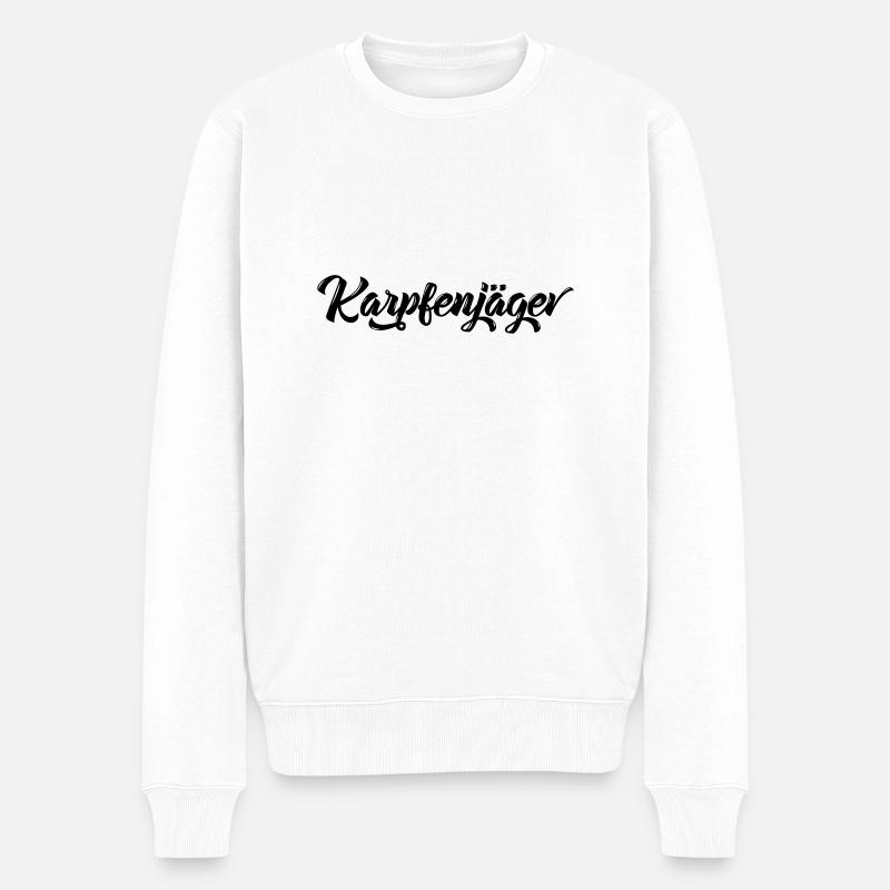 Karpfenjäger - Männer Premium Bio Pullover - Weiß