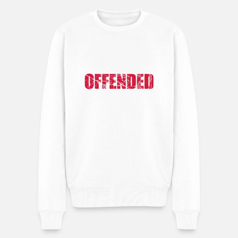 Kratzer Risse Offended - Männer Premium Bio Pullover - Weiß
