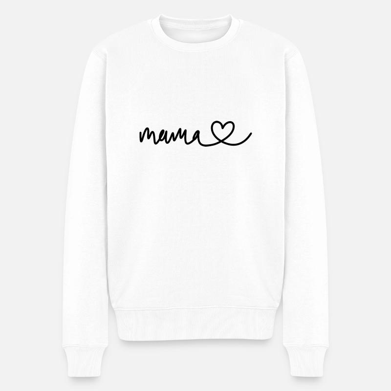 Mama Herz - Männer Premium Bio Pullover - Weiß