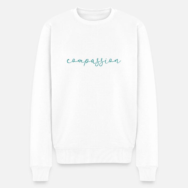compassion - Pull Premium bio Homme - blanc