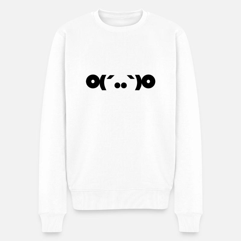 Singe O( ́.. ')O signe - Pull Premium bio Homme - blanc
